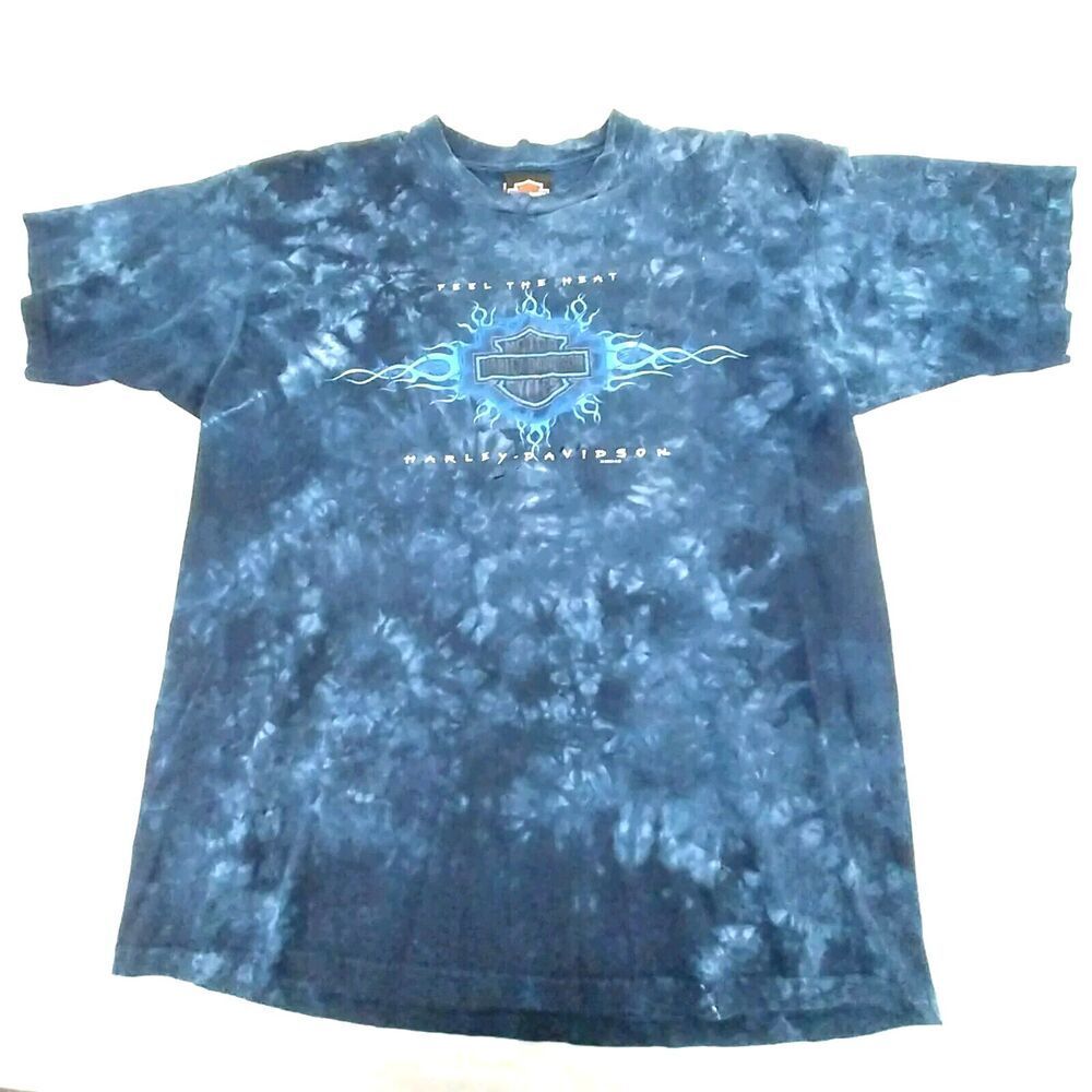 Vintage Harley Davidson T Shirt Large Myrtle Beach 2000 Blue Short Sleeve #B003